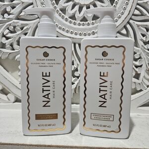 NEW Native Hair Care Sugar Cookie Set SHAMPOO & CONDITIONER 16.5 Oz Bottles
